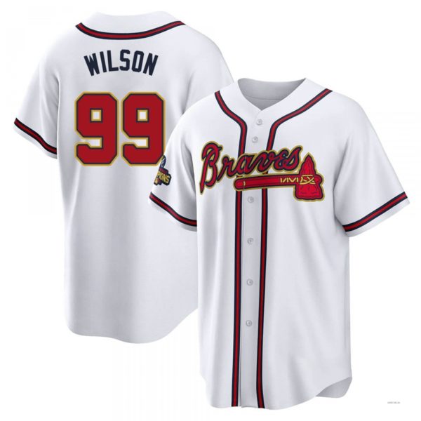 Atlanta Braves #99 Brooks Wilson Gold White 2022 Program Jersey