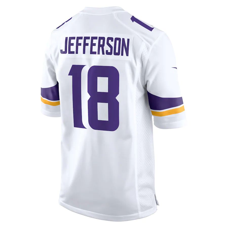 MN.Vikings #18 Justin Jefferson White Game Player Jersey Stitched