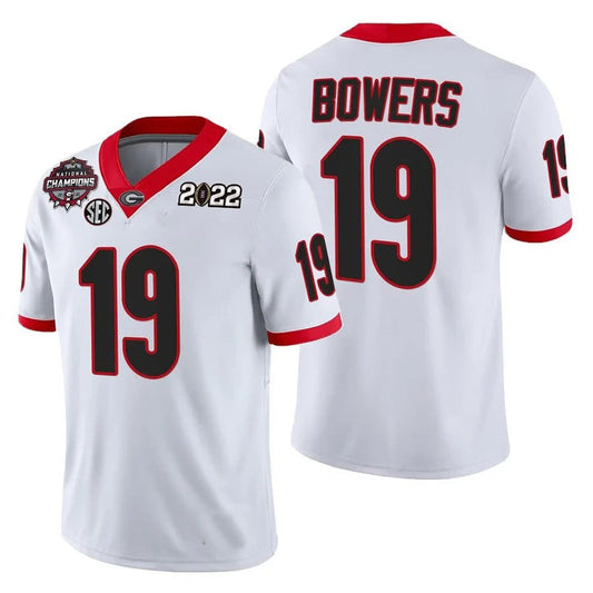 G.Bulldogs #19 Brock Bowers White College Football Jersey Stitched American College Jerseys