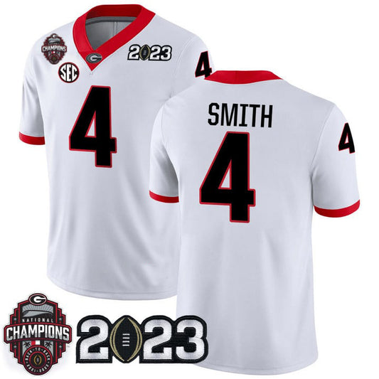 G.Bulldogs #4 Nolan Smith White College Football Jersey Stitched American College Jerseys