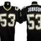 NO.Saints #53 Vaughn Johnson Black Game Jersey Stitched American Football Jerseys