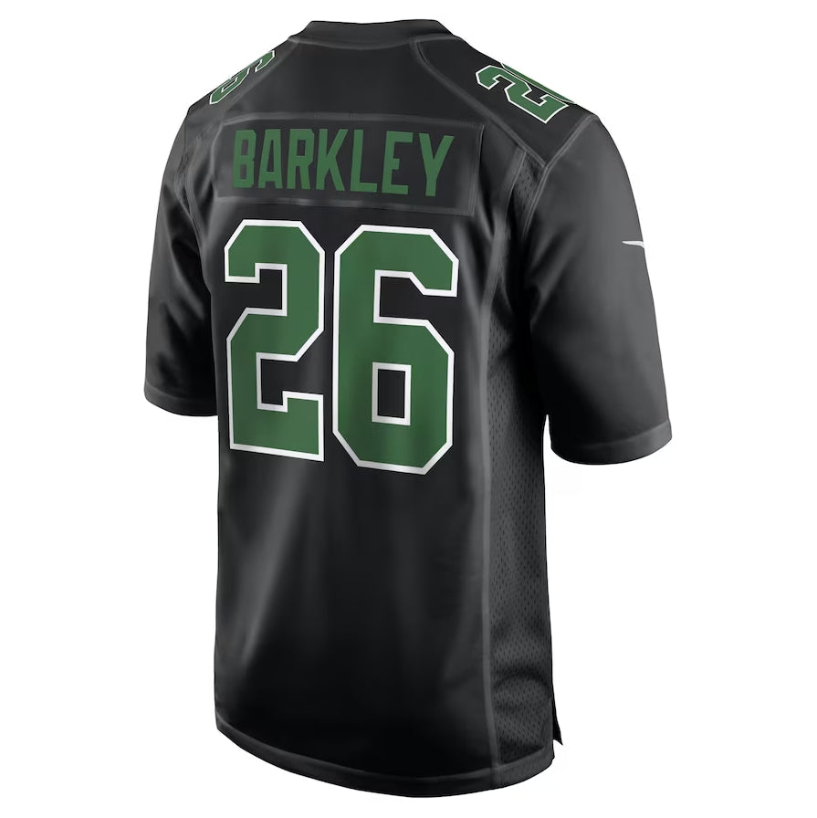 P.Eagles #26 Saquon Barkley Carbon Black/Kelly Green Fashion Game American Football Jerseys