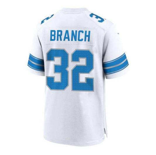 D.Lions #32 Brian Branch White 2nd Alternate Game Jersey American Football Jerseys