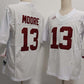 A.Crimson Tide #13 Malachi Moore White FUSE American College Jerseys