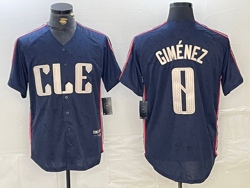 Cleveland Guardians #0 Andres Gimenez Navy 2024 City Connect Limited Stitched Baseball Jerseys