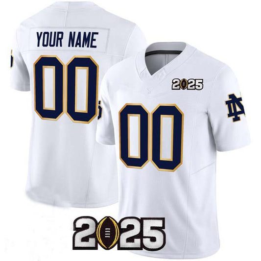 Custom N.Dame Fighting Irish ACTIVE PLAYER White F.U.S.E. 2025 CFP Final Patch Limited Stitched Football College Jerseys