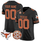 Custom T.Longhorns Active Player Black F.U.S.E. State Map & SEC Patch Stitched Football American College Jerseys