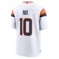 D.Broncos #10 Bo Nix 2024 Draft First Round Pick Player Game Jersey - White American Football Jersey