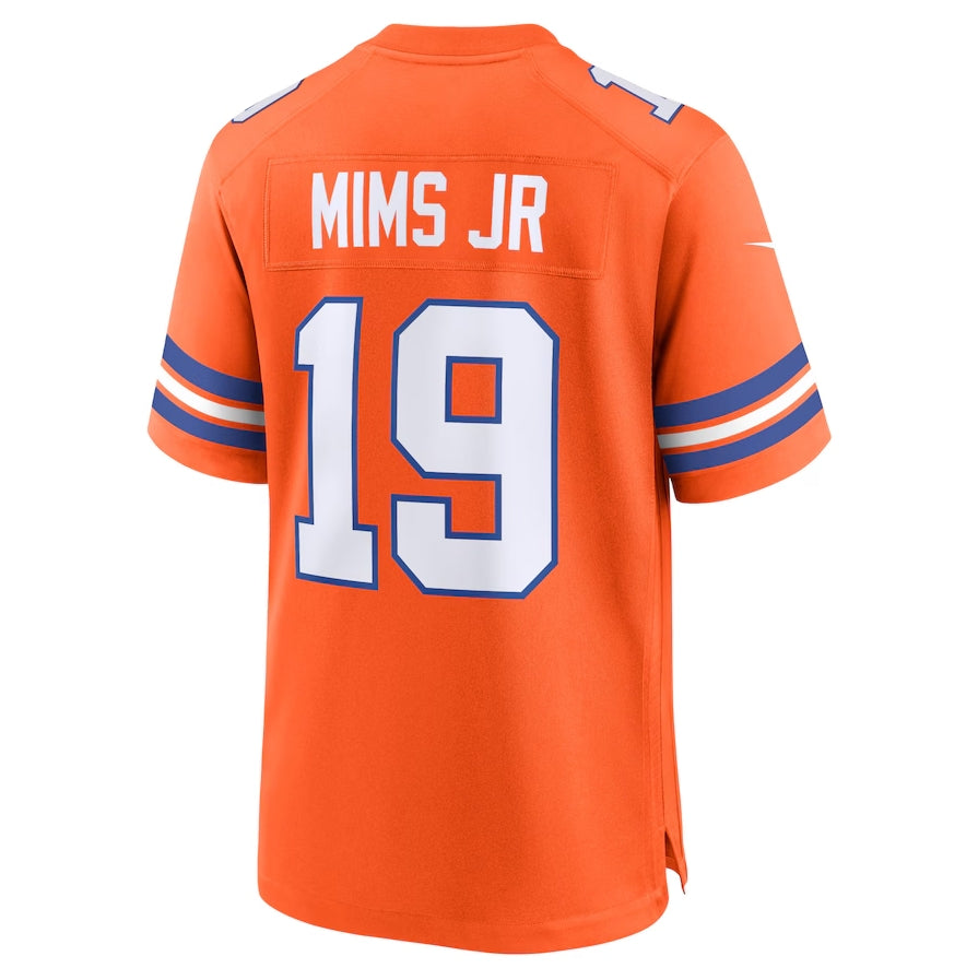 D.Broncos #19 Marvin Mims Jr Orange Mile High Collection 1977 Throwback Player Game Football Jerseys