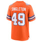 D.Broncos #49 Alex Singleton Orange Mile High Collection 1977 Throwback Player Game Football Jerseys