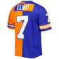 D.Broncos #7 John Elway Mitchell & Ness Royal Orange 1990 Split Legacy Replica American Football Jerseys