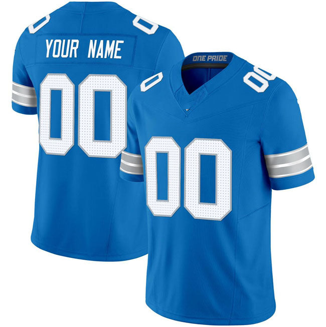 Custom D.Lions Active Player Blue 2024 F.U.S.E. Vapor Limited Football Stitched Jersey