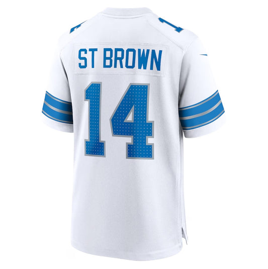 D.Lions #14 Amon-Ra St. Brown Game Jersey - Blue American Football Jerseys