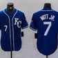 Custom Kansas City Royals #7 Bobby Witt Jr Number Royal Cool Base Stitched Baseball Jersey