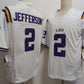 L.Tigers #2 Justin Jefferson White FUSE Stitched American College Jerseys