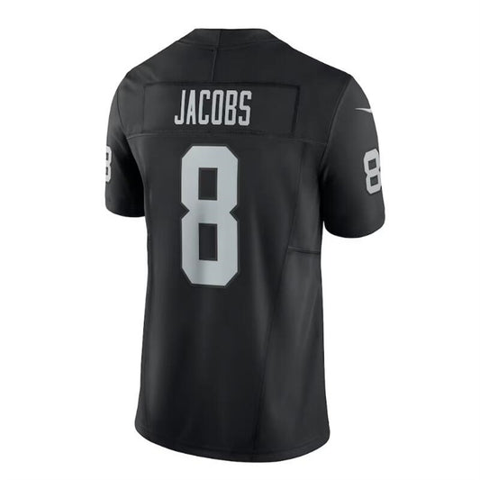 L.Raiders #8 Josh Jacobs Black Vapor F.U.S.E. Limited Jersey Stitched American Football Jerseys