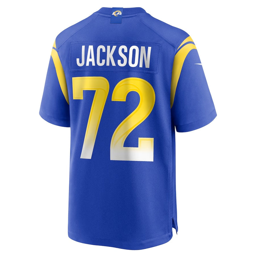 LA.Rams #72 Jonah Jackson Game Jersey - Royal American Football Jersey