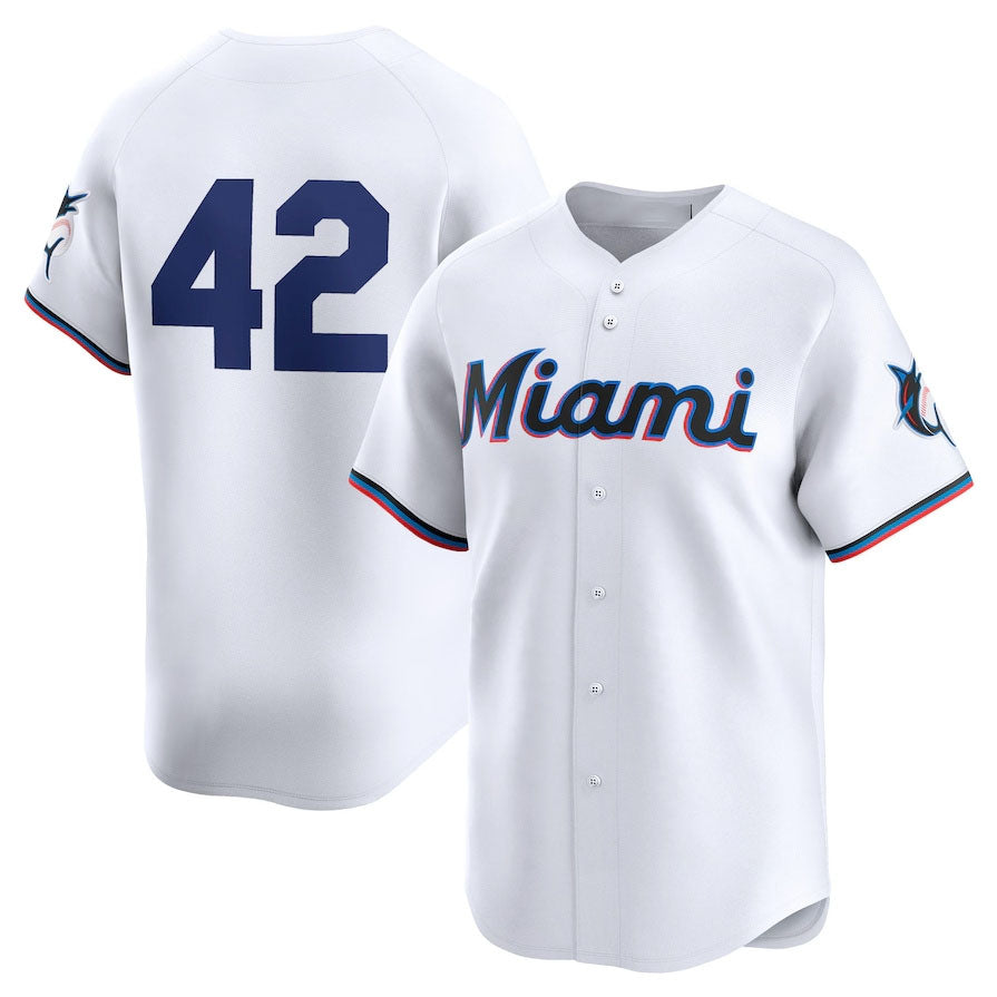 Miami Marlins 2024 #42 Jackie Robinson Day Home Limited Jersey – White ...