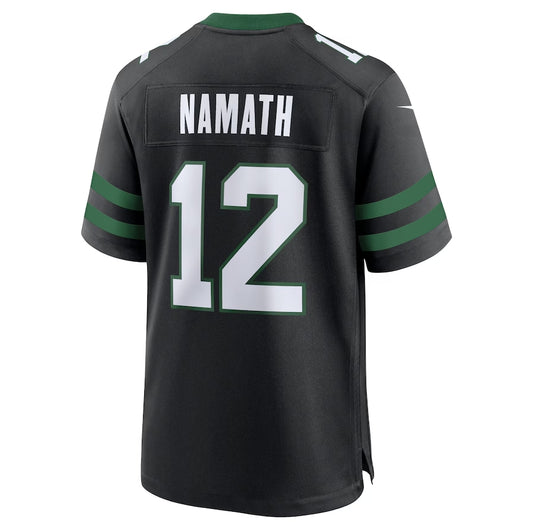 NY.Jets #12 Joe Namath Alternate Retired Player Game Jersey - Legacy Black American Football Jerseys