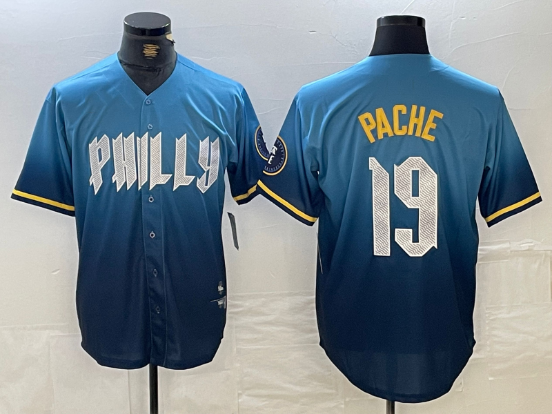 Philadelphia Phillies #19 Cristian Pache Blue 2024 City Connect Limited Stitched Baseball Jersey