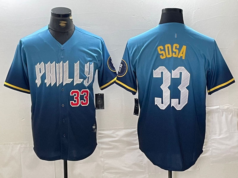 Philadelphia Phillies #33 Edmundo Sosa Blue 2024 City Connect Limited Stitched Baseball Jersey