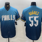 Philadelphia Phillies #55 Ranger Suarez Blue 2024 City Cool Base Baseball Jersey