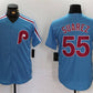 Philadelphia Phillies #55 Ranger Suárez Blue Cool Base Stitched Baseball Jersey