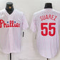 Philadelphia Phillies #55 Ranger Suárez White Cool Base Stitched Baseball Jersey