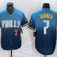 Philadelphia Phillies #7 Trea Turner Number Blue 2024 City Connect Limited Stitched Baseball Jerseys