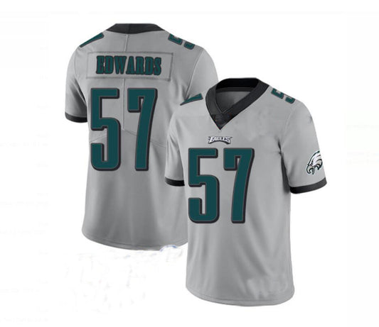 Custom P.Eagles Gray Team Big Logo Vapor Untouchable Limited Jersey Stitched American Football Jerseys