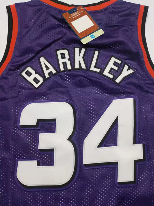 P.SUNS #34 Charles Barkley Fanatics Branded  Fast Break Player Jersey Icon Edition Purple Stitched American Basketball Jersey