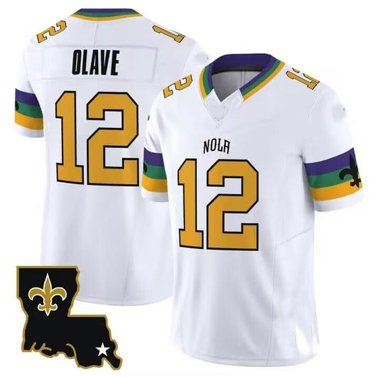 NO.Saints #12 Chris Olave White Alternate Game Jersey Stitched American Football Jerseys