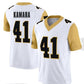 NO.Saints #41 Alvin Kamara White Gold Game Player  Stitched American Football Jersey