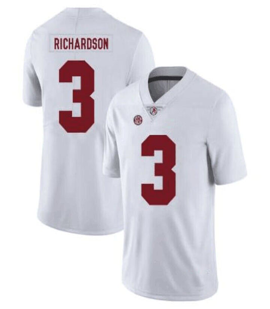 A.Crimson Tide #3 Trent Richardson White College Football Jersey