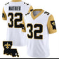 NO.Saints #32 Tyrann Mathieu White Gold Game Player  Stitched American Football Jersey