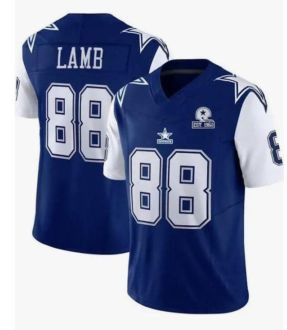 D.Cowboys #88 CeeDee Lamb Navy White Stitched American Football Jerseys