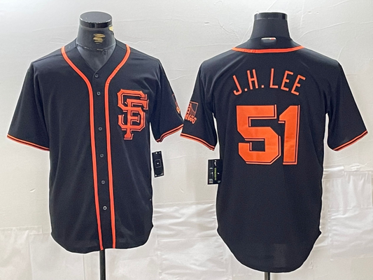 San Francisco Giants #51 Jung Hoo Lee Black With SF Stitched Cool Base Baseball Jersey