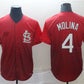 St. Louis Cardinals #4 Yadier Molina Red Fade Stitched Baseball Jersey