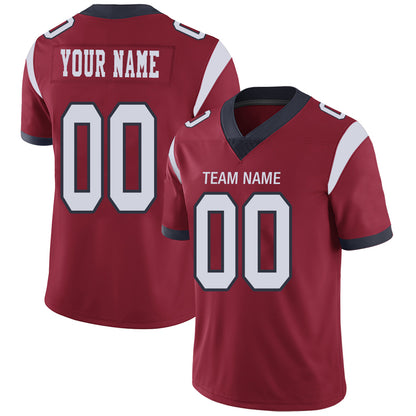 Custom H.Texans Football Jerseys Team Player or Personalized Design Your Own Name for Men's Women's Youth Jerseys Navy