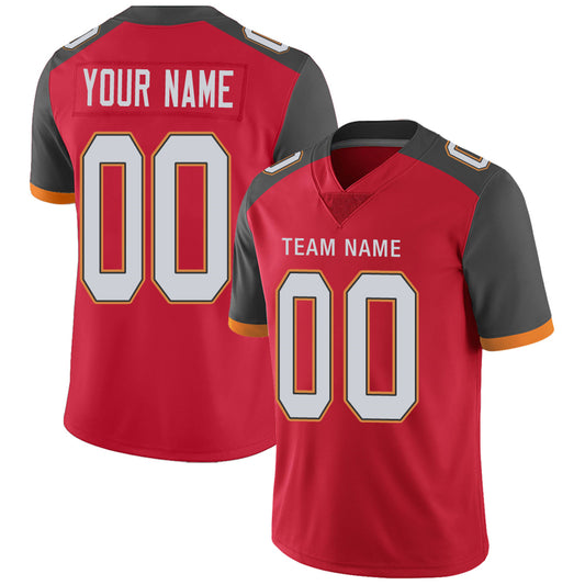 Custom TB.Buccaneers Football Jerseys Team Player or Personalized Design Your Own Name for Men's Women's Youth Jerseys Red