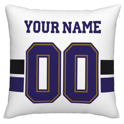 Custom B.Ravens Pillow Purple Football Team Decorative Throw Pillow Case Print Personalized Football Style Fans Letters & Number Birthday Gift Football Pillows