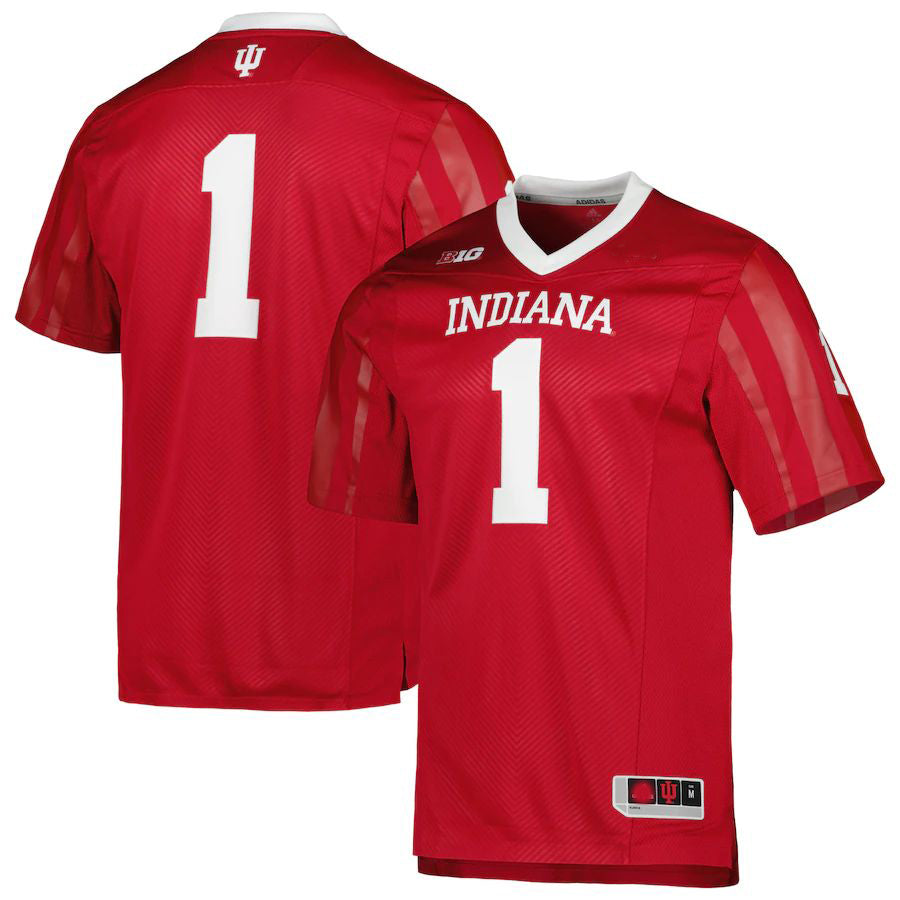 #1 IN. Hoosiers Team Premier Football Jersey Crimson Stitched American College Jerseys