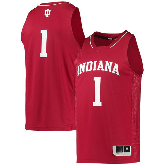 #1 IN. Hoosiers Team Swingman Basketball Jersey Crimson Stitched American College Jerseys