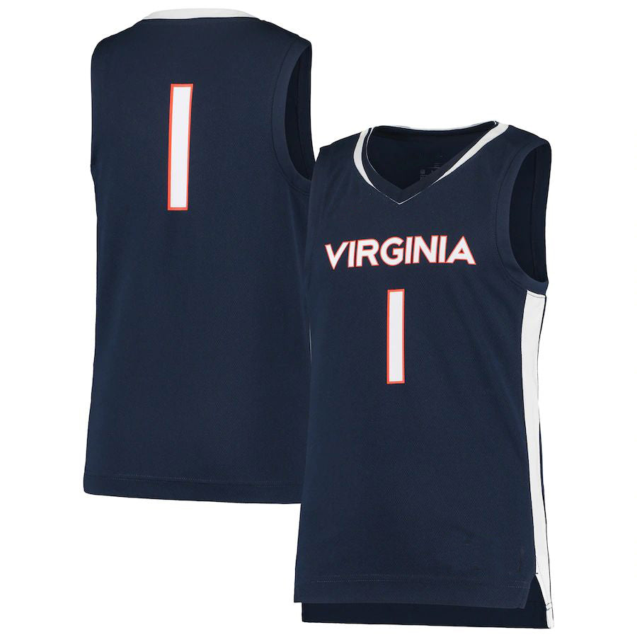 #1 V.Cavaliers Team Replica Basketball Jersey Navy Stitched American College Jerseys