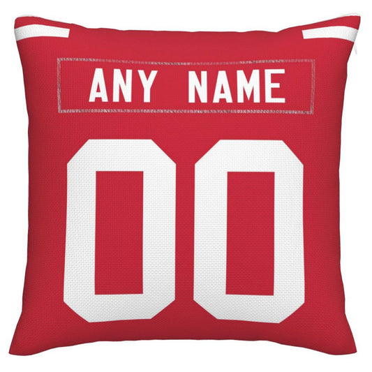 Custom SF.49ers Pillow Decorative Throw Pillow Case - Print Personalized Football Team Fans Name & Number Birthday Gift Football Pillows