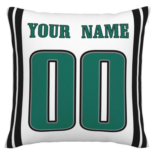 Custom P.Eagles Pillow Decorative Throw Pillow Case - Print Personalized Football Team Fans Name & Number Birthday Gift Football Pillows