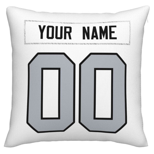 Custom L.Raiders Pillow Decorative Throw Pillow Case - Print Personalized Football Team Fans Name & Number Birthday Gift Football Pillows