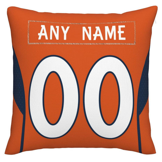 Custom D.Broncos Pillow Decorative Throw Pillow Case - Print Personalized Football Team Fans Name & Number Birthday Gift Football Pillows