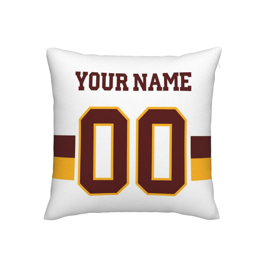 Custom W.Football Team White Decorative Throw Pillow Case - Print Personalized Football Team Fans Name & Number Birthday Gift