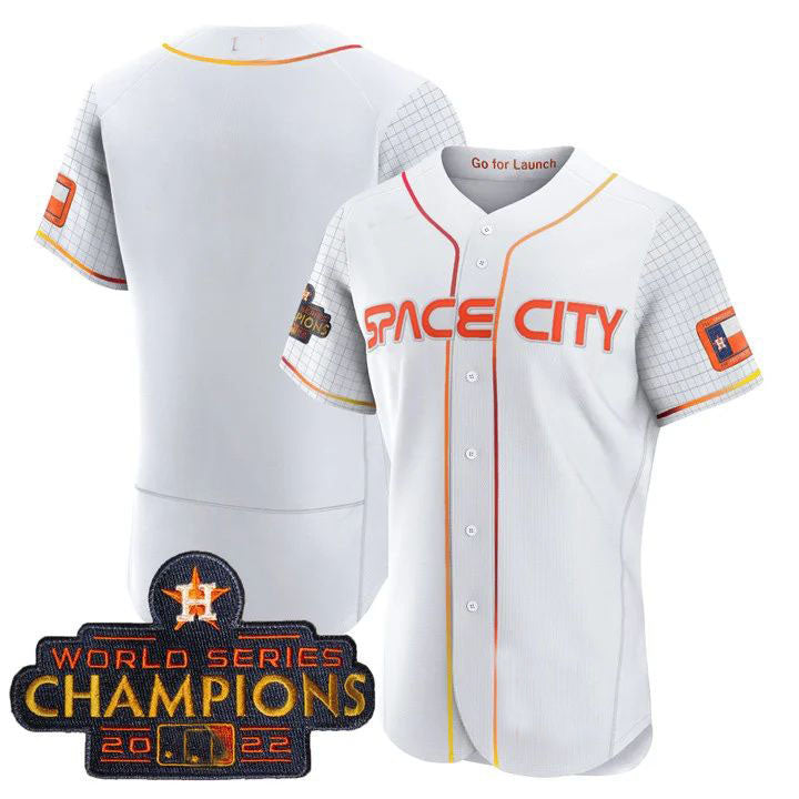 Houston Astros WHITE 2023 SPACE CITY CHAMPIONS FLEX JERSEY ¨C ALL STITCHED Baseball Jerseys